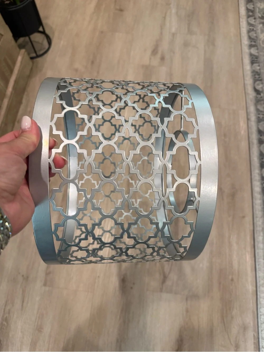 Yankee Candle Silver Gray Decorative Candle Holder Lamp